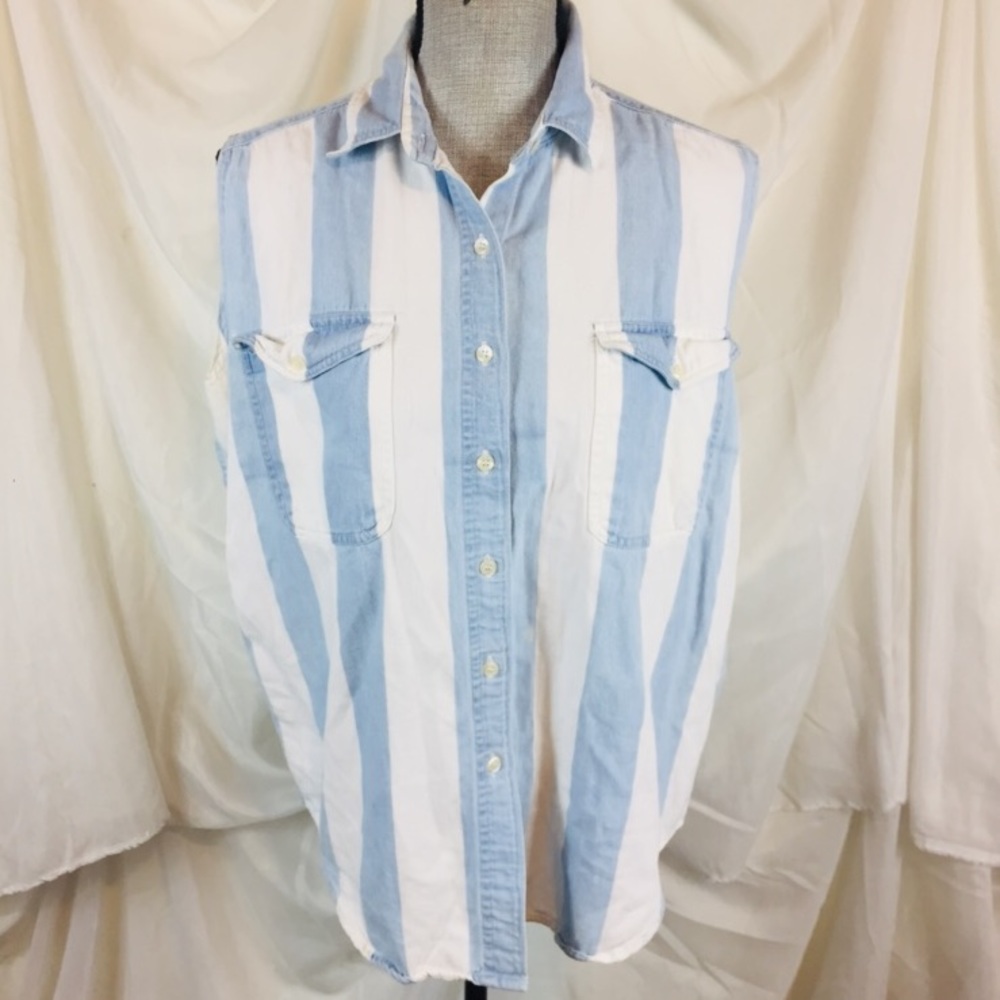 Vintage 90s Denim Republic Size L Striped Shirt